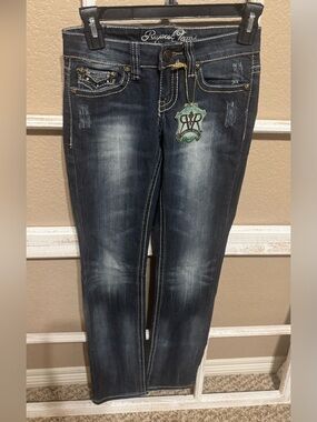 NWT Request Jeans; Faded Stretch Embellished; Sz 0/24